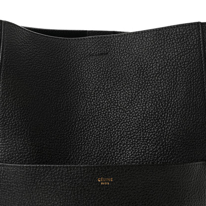 Celine Soft Grained Calfskin Sangle Bucket Bag Black 8 of 10