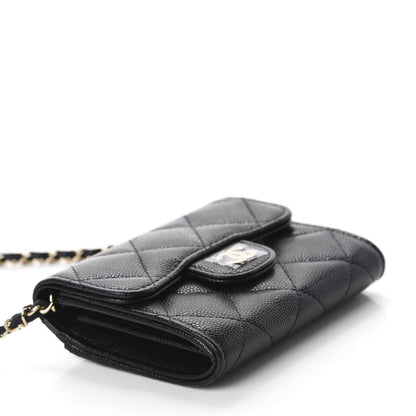 Chanel Caviar Quilted Flap Card Holder On Chain Black 4 of 12