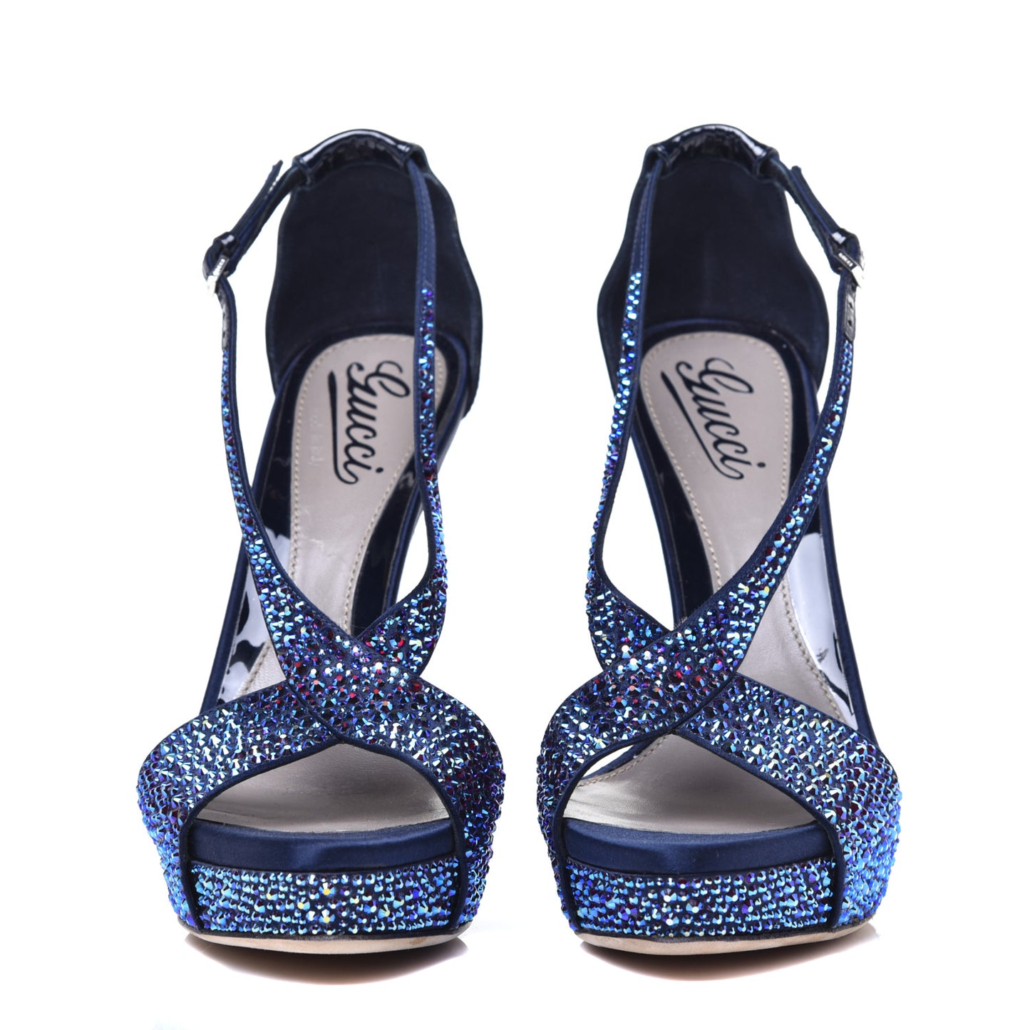 Vernice Crystal Silk Satin Pump 38.5 Marine
