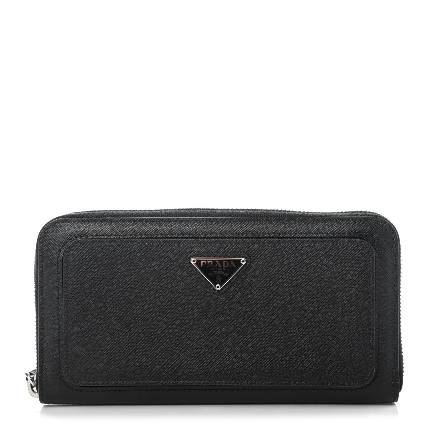 Prada Saffiano Tech Zip Around Wallet Black 1 of 4