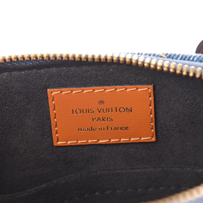 Louis Vuitton Denim Calfskin Reverse Monogram Malletage Alma BB Blue 6 of 9