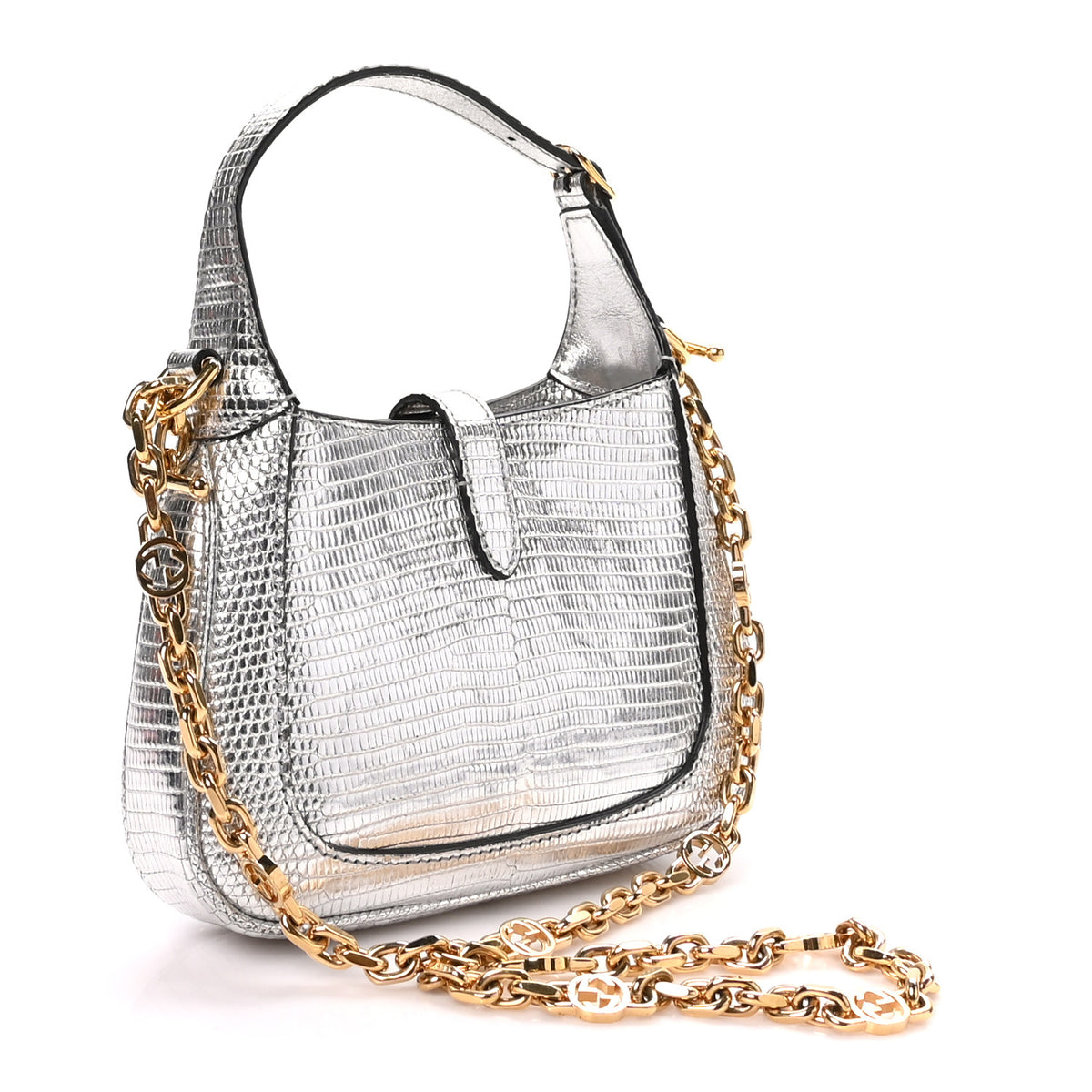 Gucci Lizard Mini Jackie 1961 Silver 3 of 10