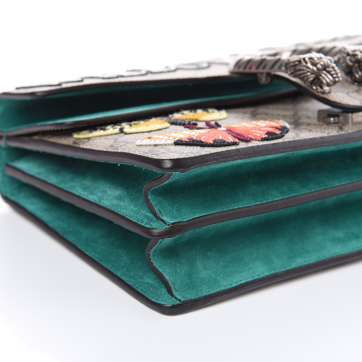 Gucci GG Supreme Monogram Willow Hill Embroidered Small Dionysus Shoulder Bag Emerald 8 of 12
