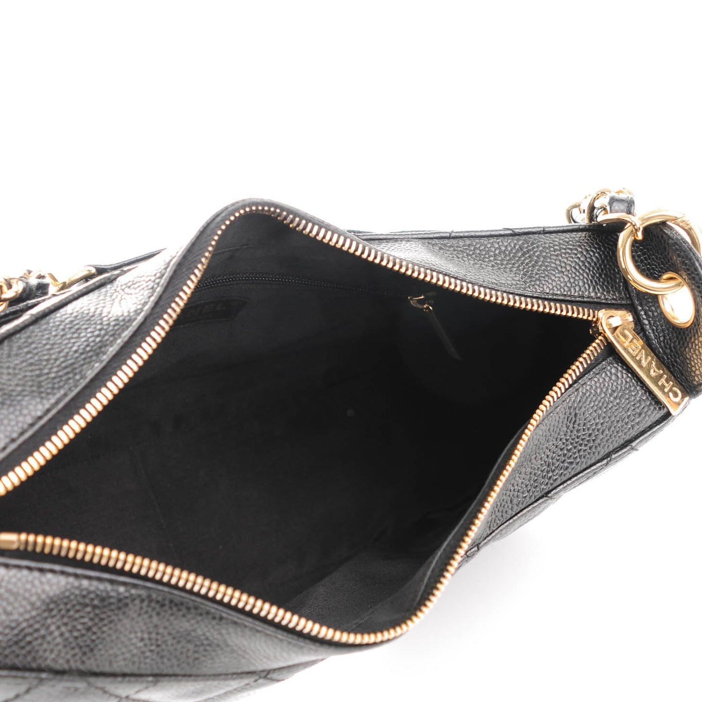 Caviar Quilted Hobo Black