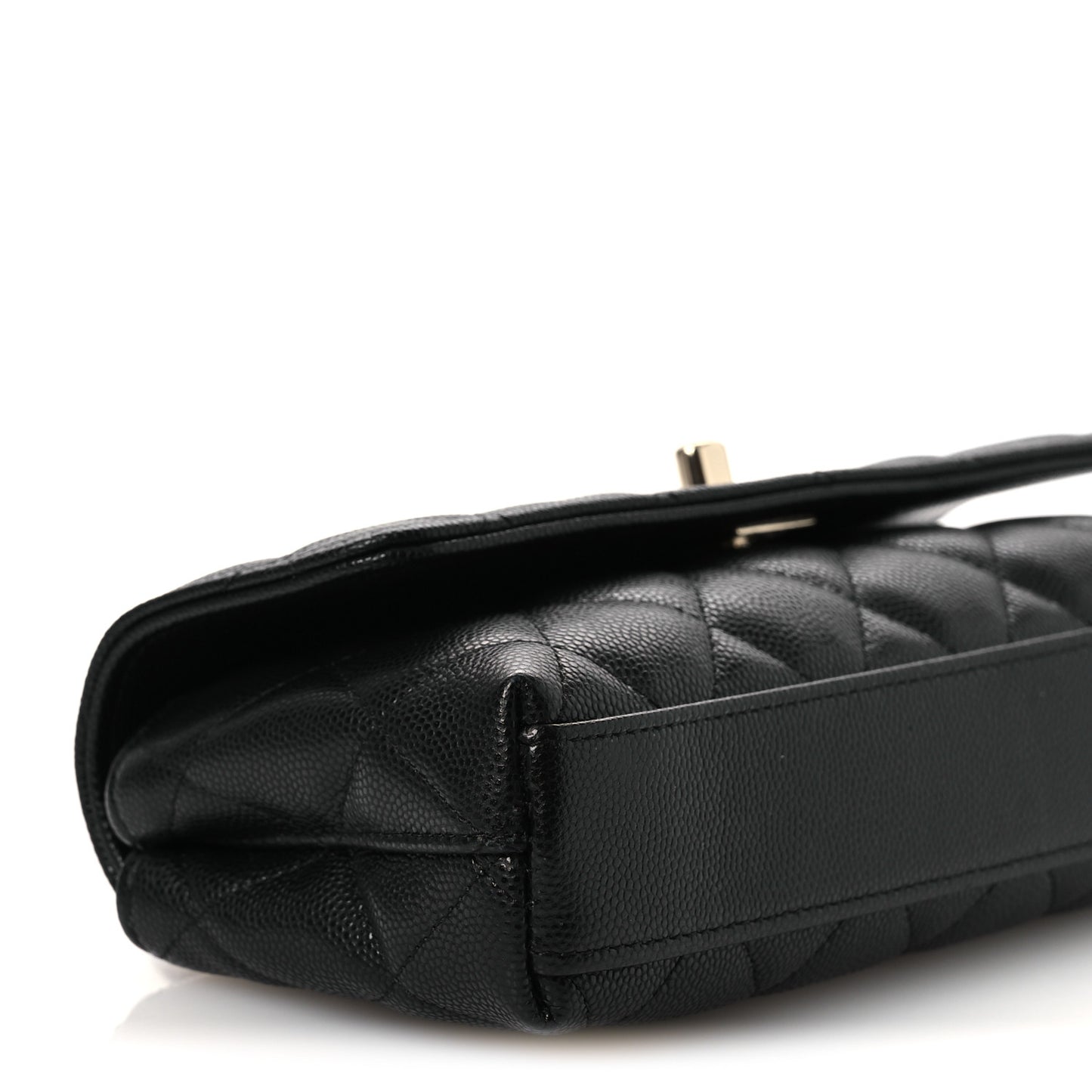 Caviar Quilted Maxi East West Coco Handle Flap Black