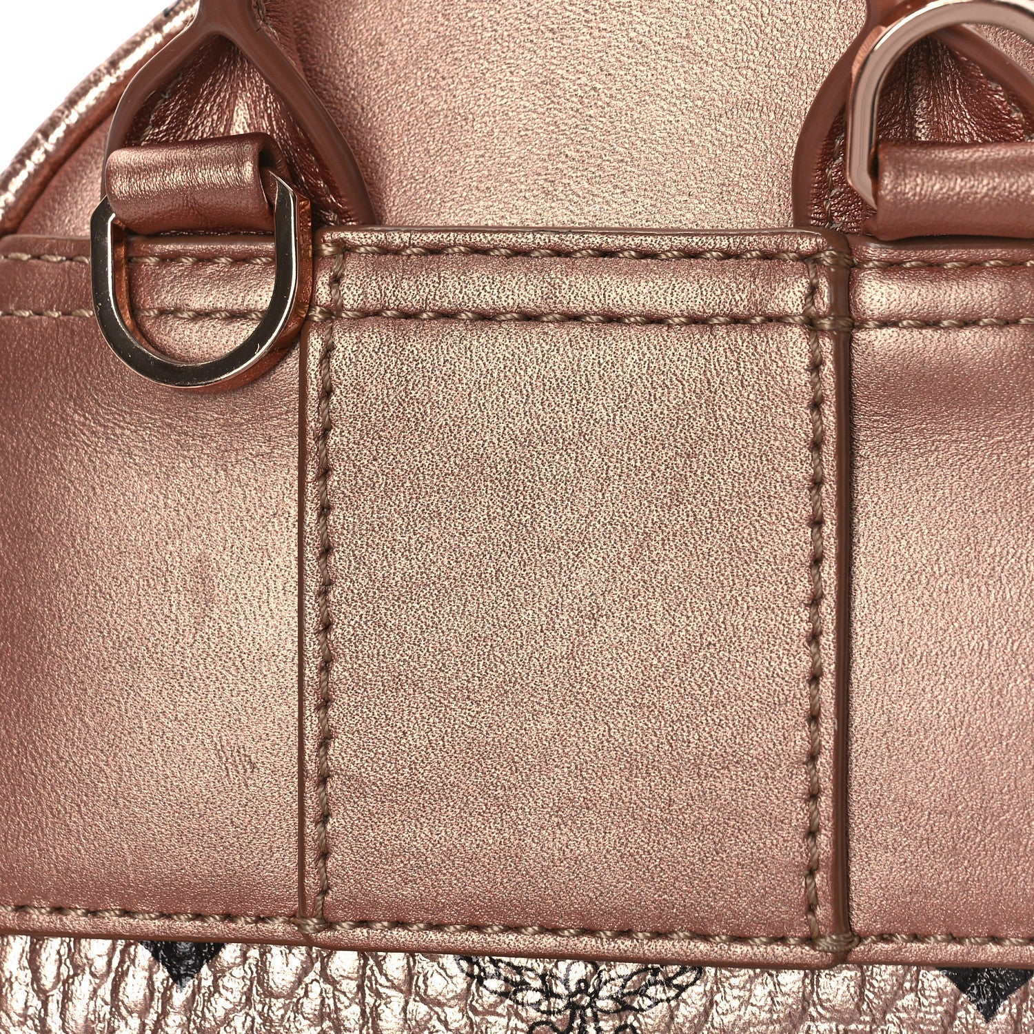 MCM Visetos Studded X-Mini Stark Backpack Champagne Gold 10 of 10