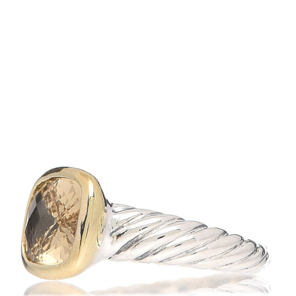 David Yurman Sterling Silver 18K Yellow Gold Smoky Quartz 10mm Noblesse Ring 49 5 3 of 5