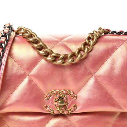 Chanel Iridescent Calfskin Quilted Medium 19 Flap Pink 10 of 10