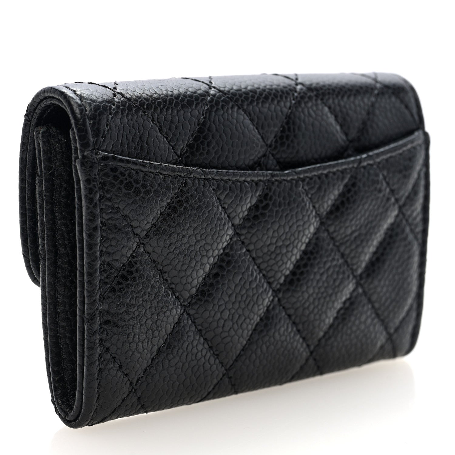 Chanel Caviar Quilted Flap Card Holder Wallet Black 3 of 7