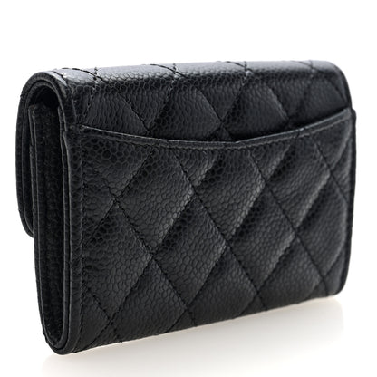 Chanel Caviar Quilted Flap Card Holder Wallet Black 3 of 7