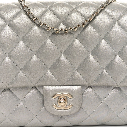Chanel Iridescent Calfskin Quilted Clutch With Chain Flap Silver 8 of 11