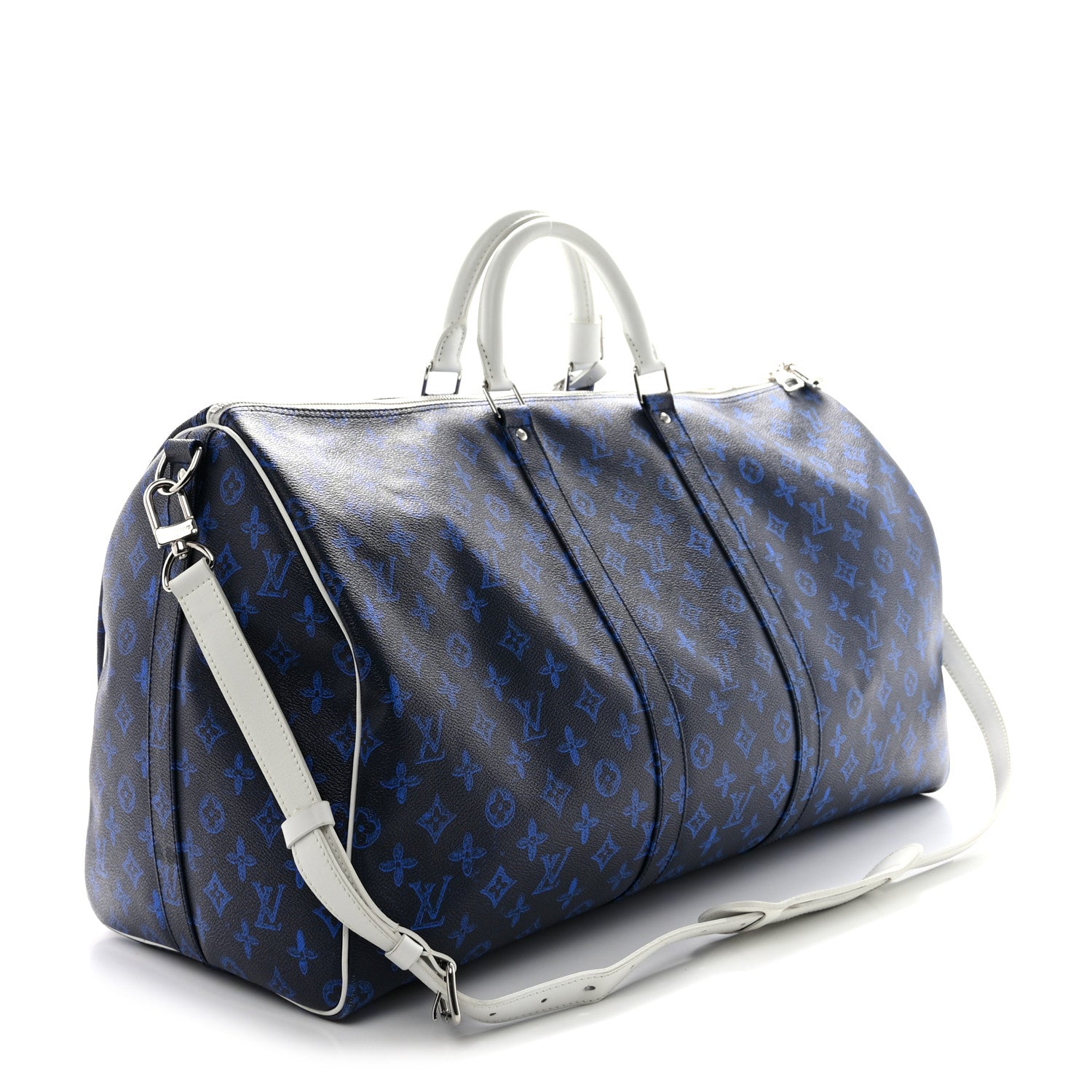 Louis Vuitton Vintage Monogram Everyday LV Keepall Bandouliere 55 Blue 2 of 9