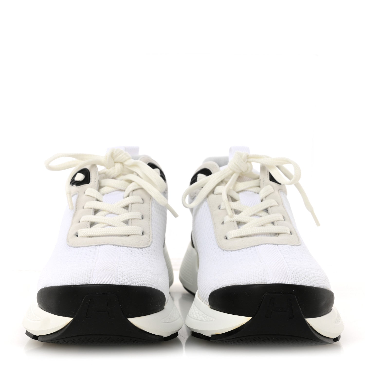 Hermes Technical Knit Suede Heros Sneakers 36 White 3 of 11