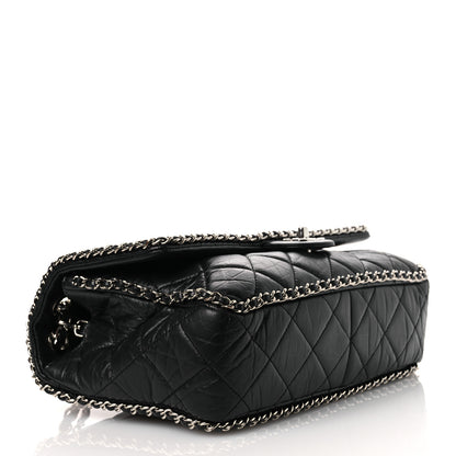 Chanel Crumpled Calfskin Quilted Large Chain Around Flap Black 4 of 15