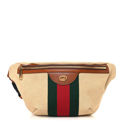 Gucci Vintage Canvas Web Belt Bag Sand Cuir 1 of 10