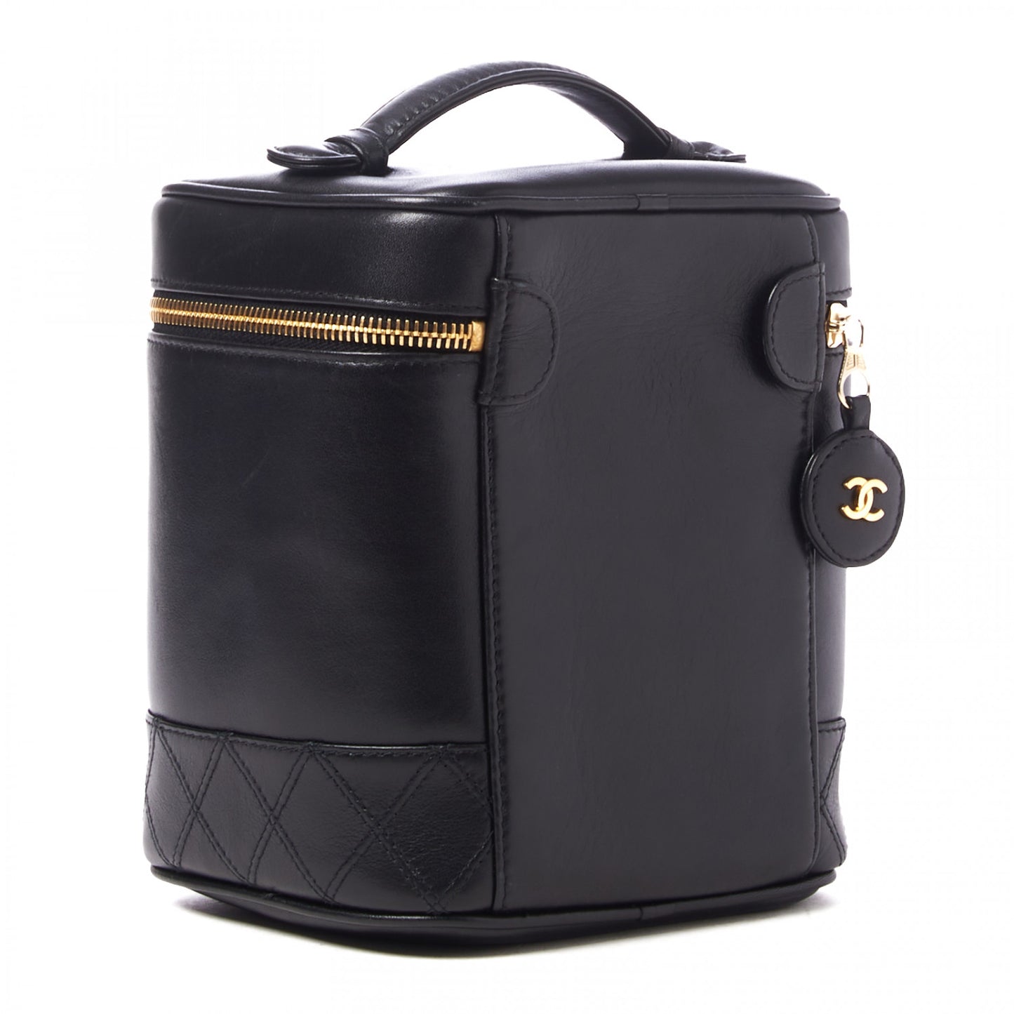 Lambskin Vanity Cosmetic Case Black