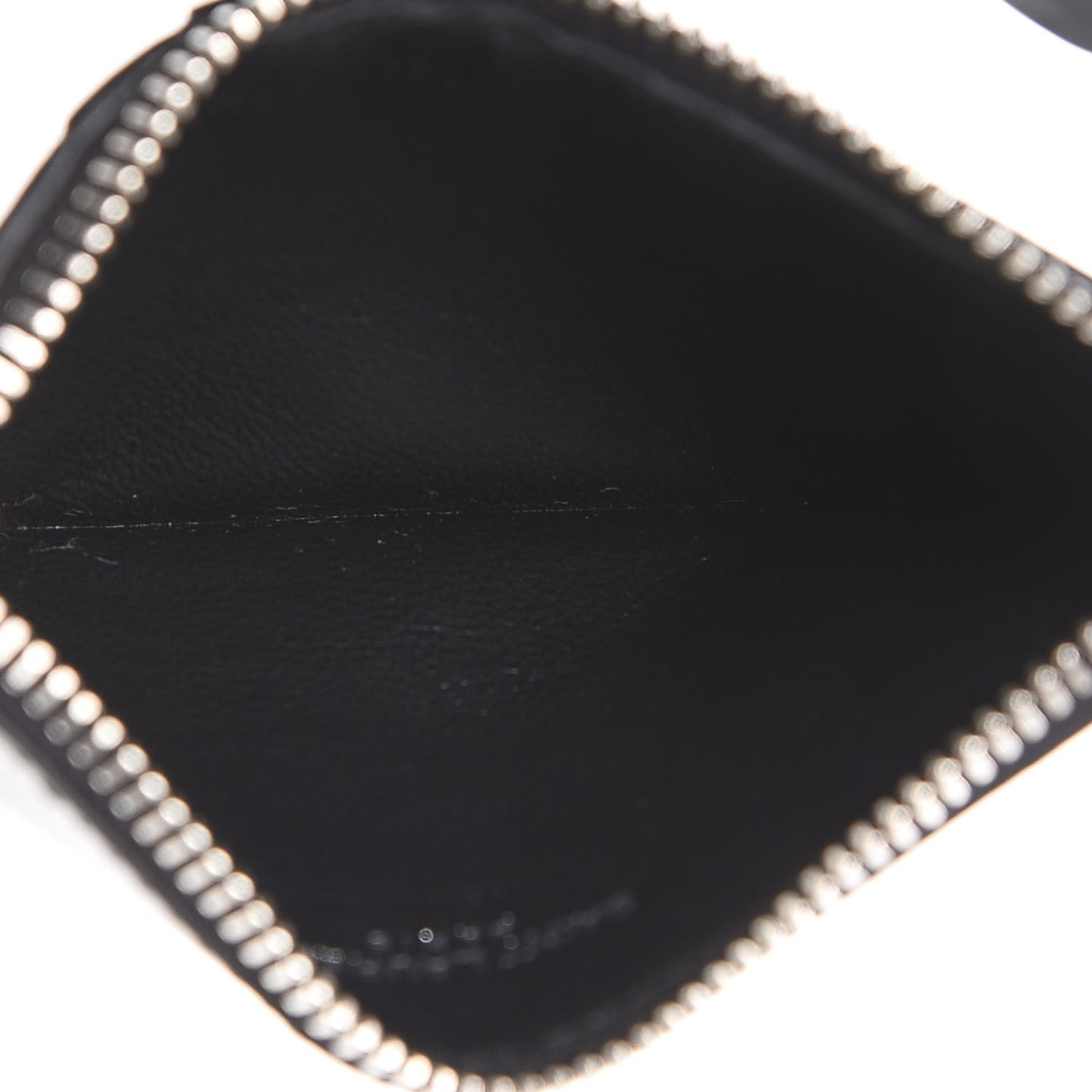 Calfskin 5 Fragments Logo Zip Pouch Card Holder Black