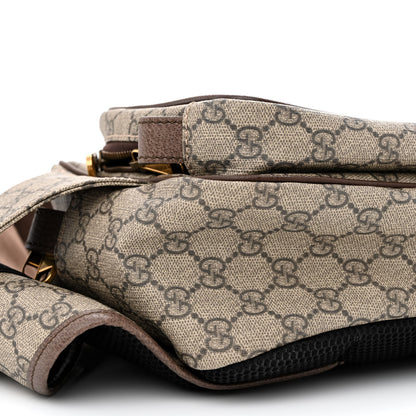 Gucci Soft GG Supreme Monogram Textured Dollar Calfskin Web Ophidia Pouch Pocket Belt Bag 95 38 Beige Ebony New Acero Black 12 of 13