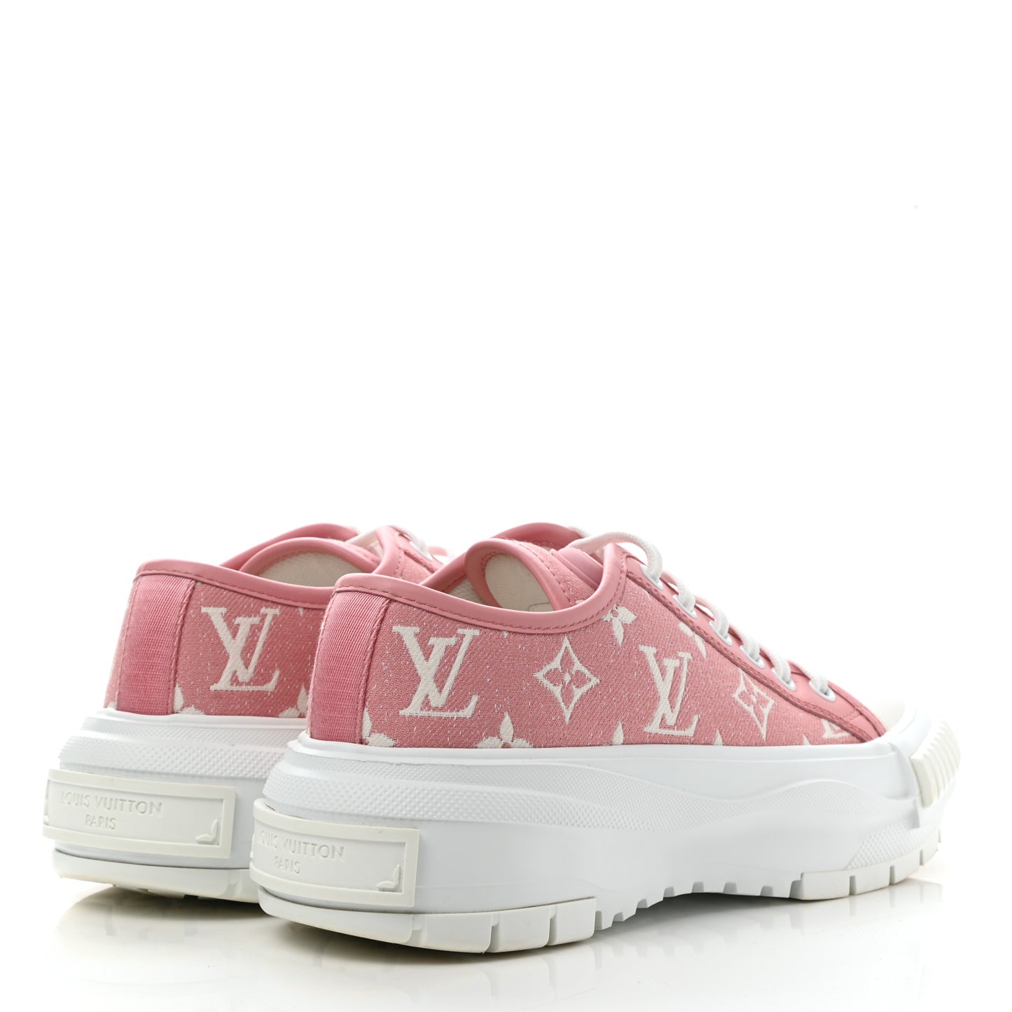 Denim Monogram Squad Sneakers 36 Pink