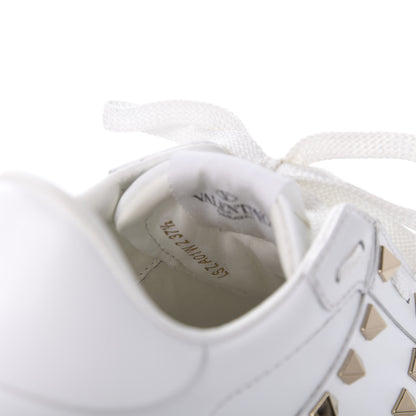 Valentino Garavani Calfskin Rockstud Untitled Open Sneakers 37.5 White 8 of 9