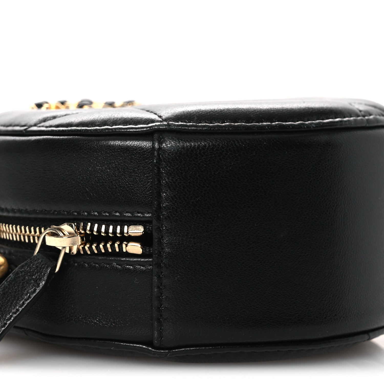 Chanel Lambskin Quilted Chanel 19 Round Clutch With Chain Black 9 of 11