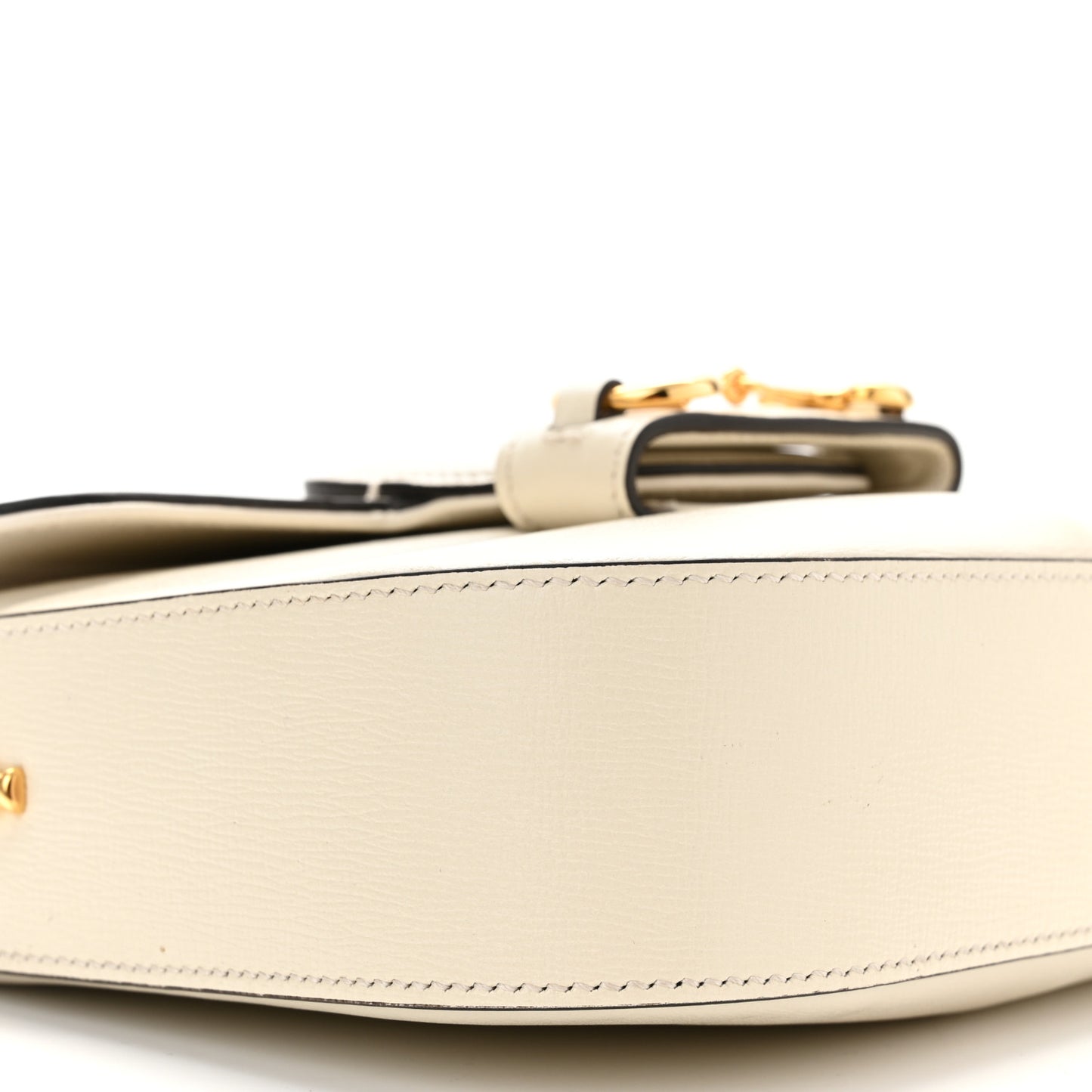 Azalea Calfskin Web Mini Horsebit 1955 Shoulder Bag Mystic White