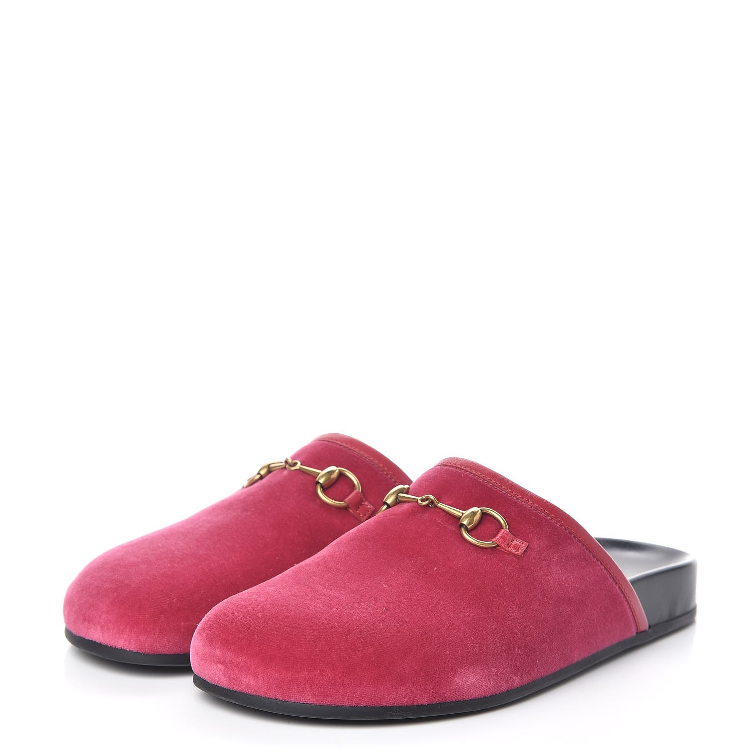 Gucci Softy Velvet Malaga Kid Womens Horsebit River Slippers 37 Light Raspberry Rose 3 of 10