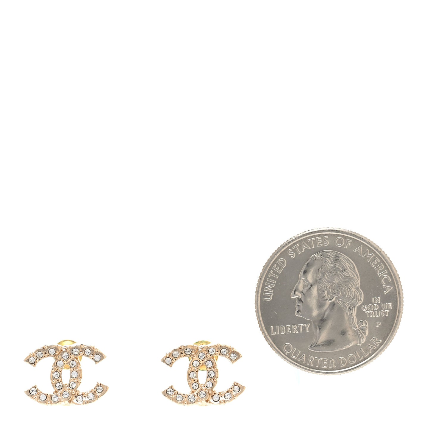 Crystal CC Earrings Gold