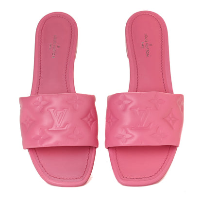 Louis Vuitton Lambskin Embossed Monogram Revival Flat Mules 36 Rose Pop 5 of 10