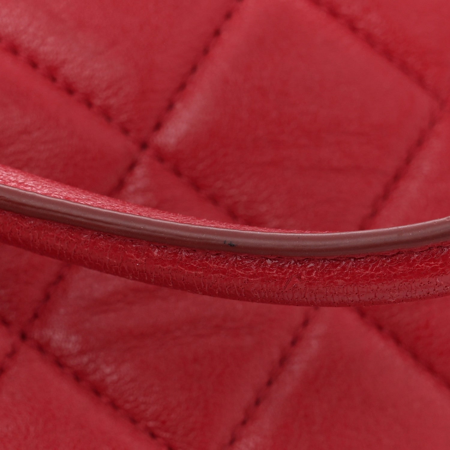 Chanel Shiny Sheepskin Quilted Medium Shopping Tote Red 16 of 17