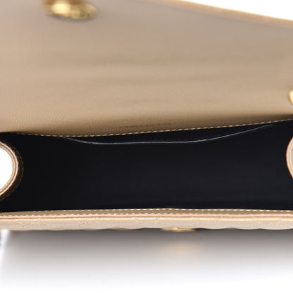 Saint Laurent Grain De Poudre Textured Mixed Matelasse Triquilt Small Monogram Satchel Cork 5 of 10