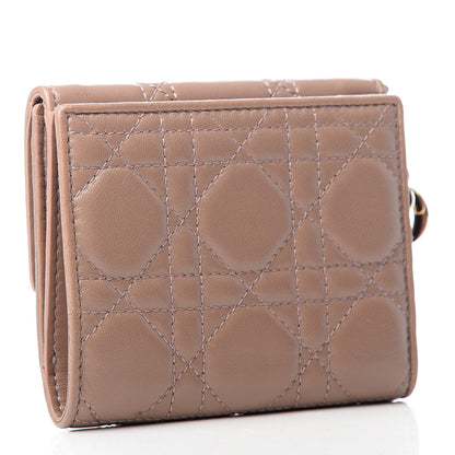 Christian Dior Lambskin Cannage Lady Dior Compact Wallet Beige 3 of 8