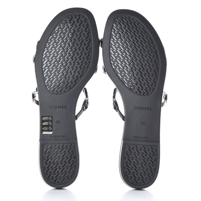 Hermes Rubber Chaine d'Ancre Rivage Sandals 40 Black 5 of 8