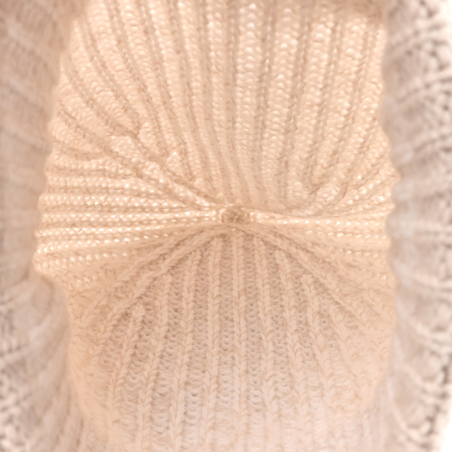 Chanel Cashmere CC Beanie Hat Beige White 4 of 5
