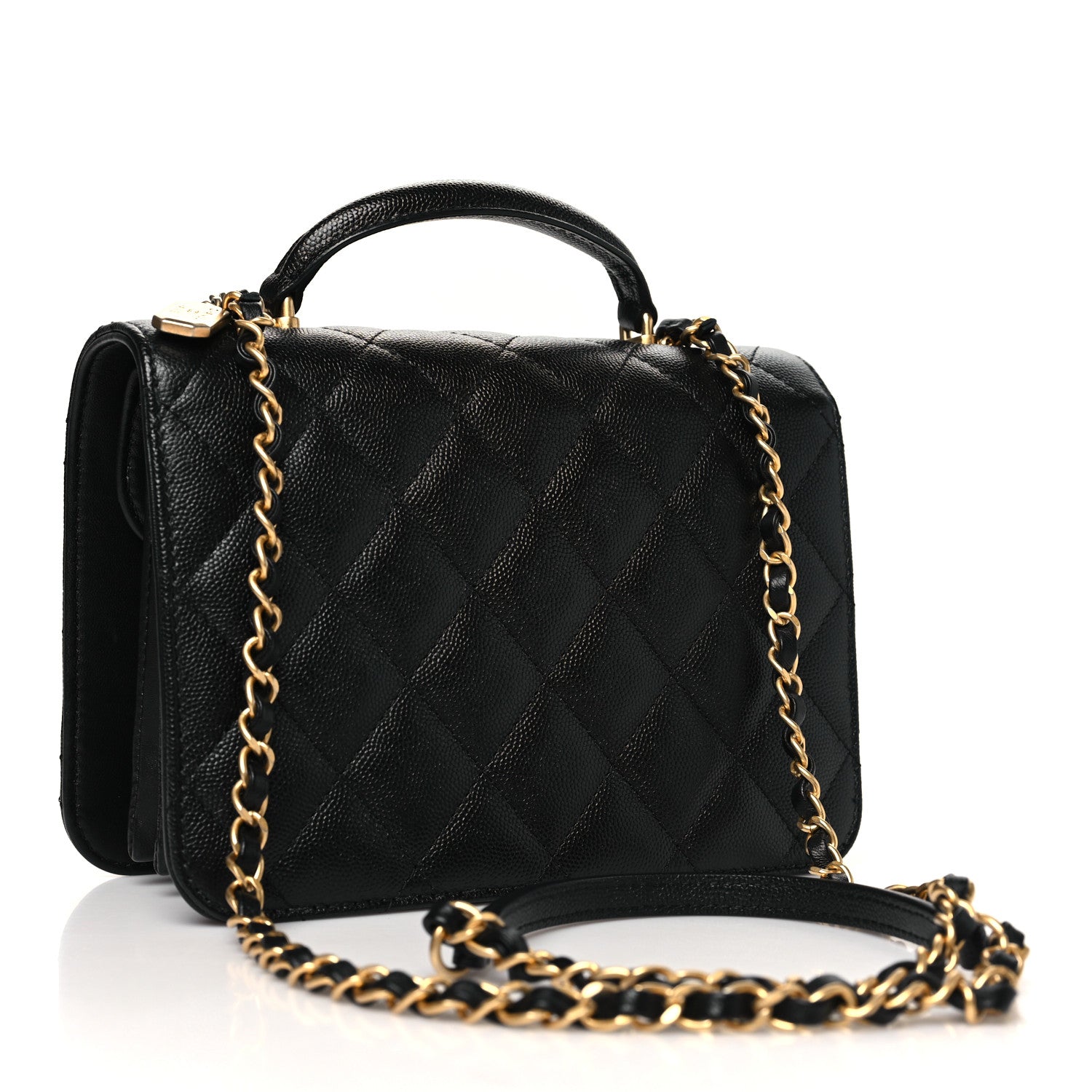 Chanel Caviar Quilted Mini Top Handle Flap Black 3 of 11