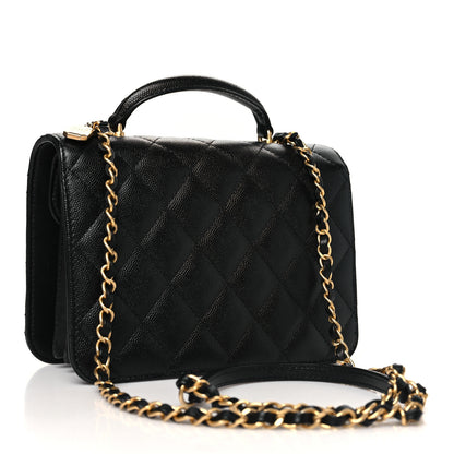 Chanel Caviar Quilted Mini Top Handle Flap Black 3 of 11