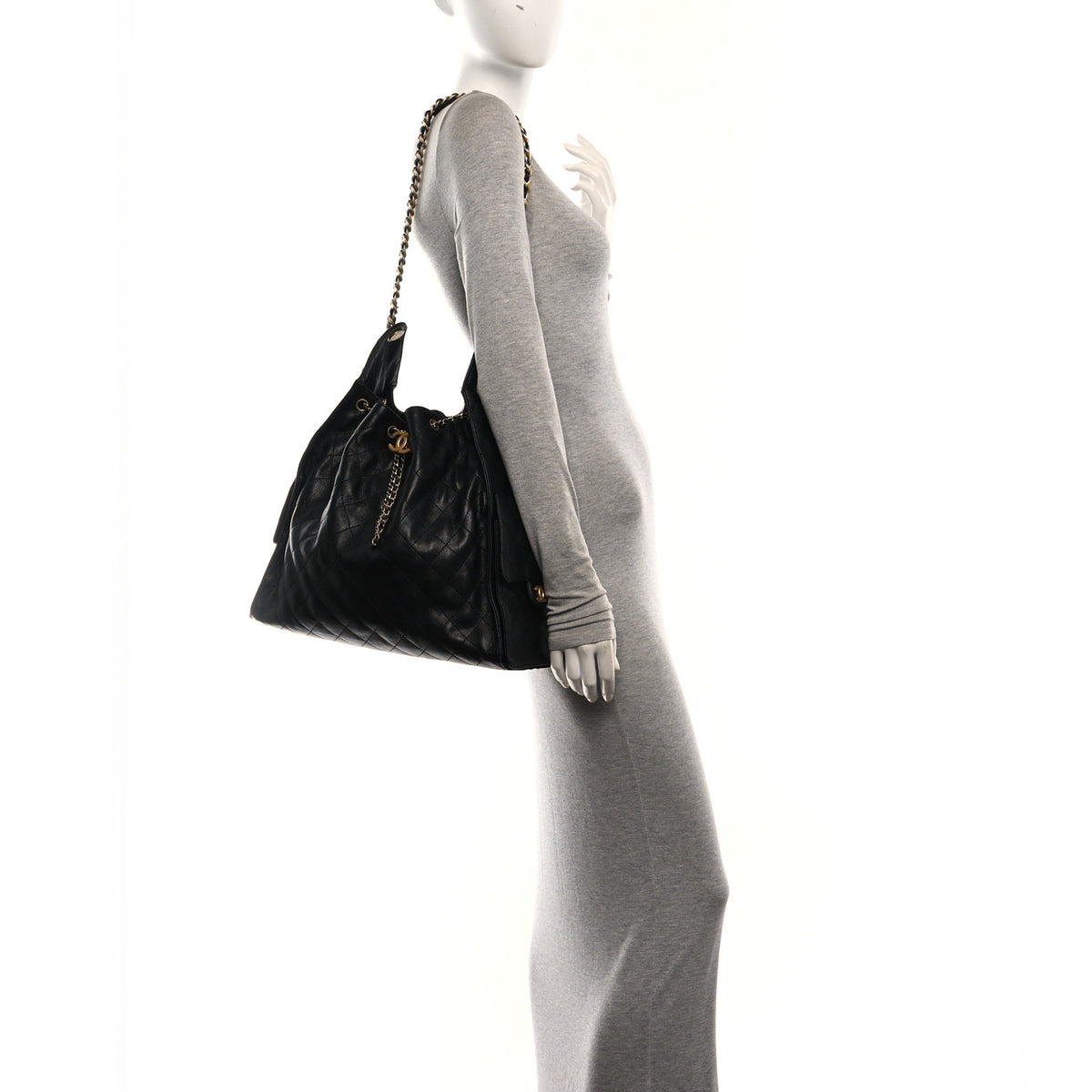 Caviar Quilted Large Chanel 25 Handbag Black