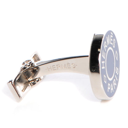 Hermes Licol 2 Lacquer and Metal Cufflinks Navy Bleu 3 of 6