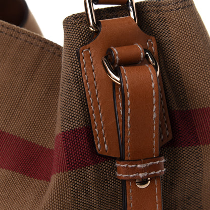 Burberry Canvas Mega Check Medium Ashby Hobo Saddle Brown 9 of 11