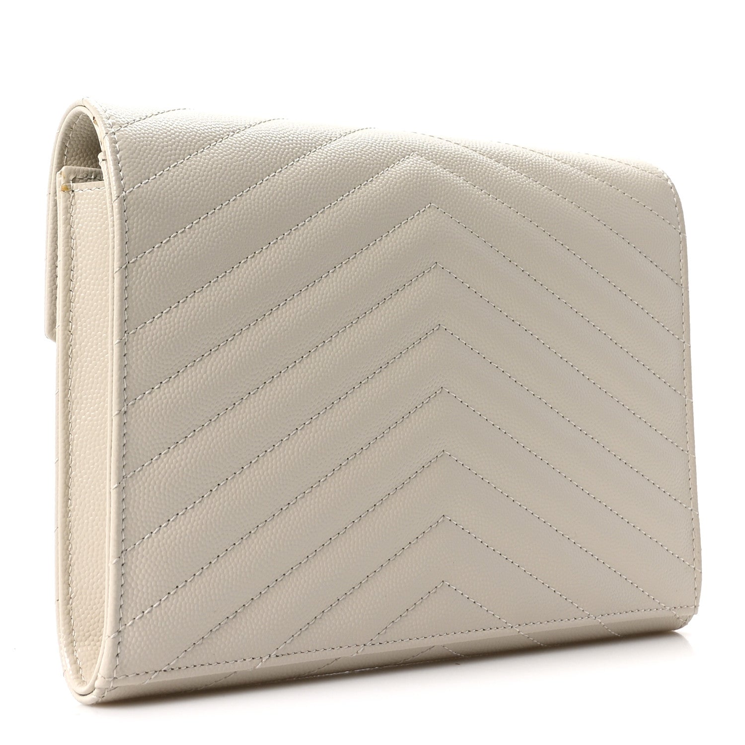 Saint Laurent Grain De Poudre Matelasse Chevron Monogram Envelope