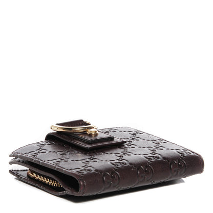 Gucci Guccissima D Ring Compact Wallet Chocolate Brown 4 of 8