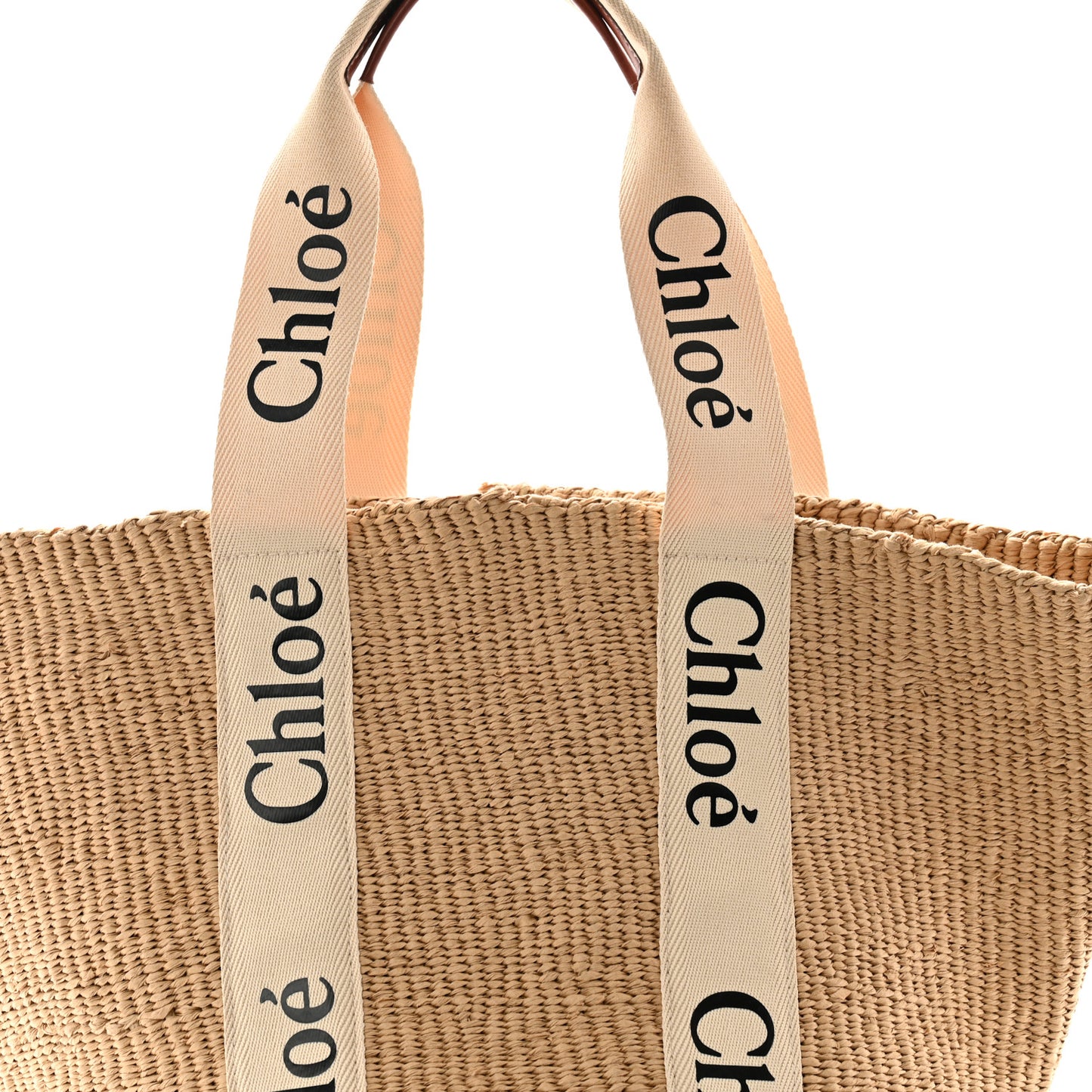 Raffia Large Woody Tote White