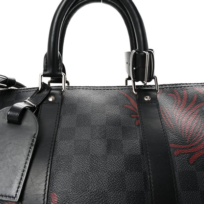Louis Vuitton Damier Graphite Rope Keepall Bandouliere 45 Red 7 of 9