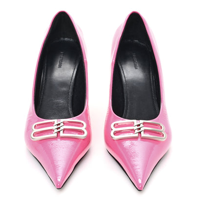 Balenciaga Shiny Calfskin BB Square Knife 80mm Pumps 37 Sweet Pink 3 of 10