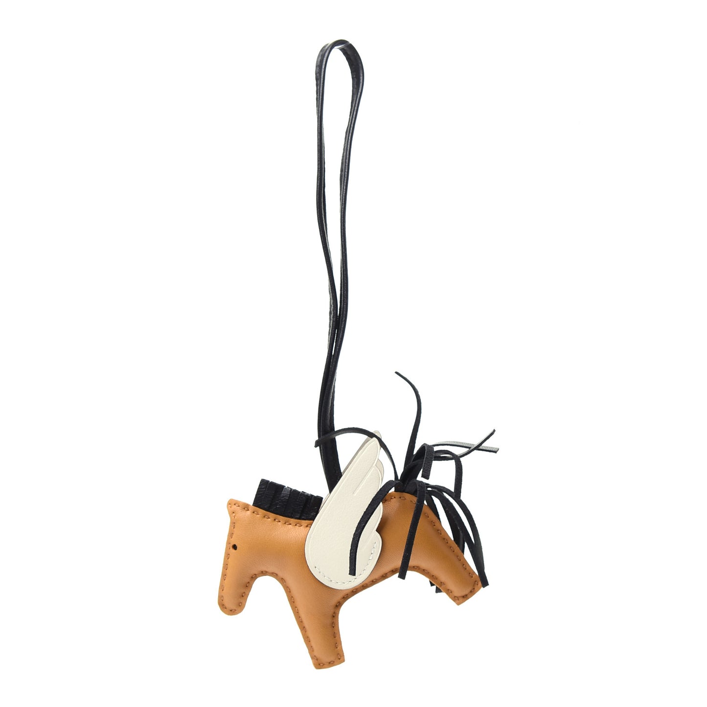 Milo Lambskin Grigri Rodeo Pegase Horse Bag Charm PM Sesame Black Nata