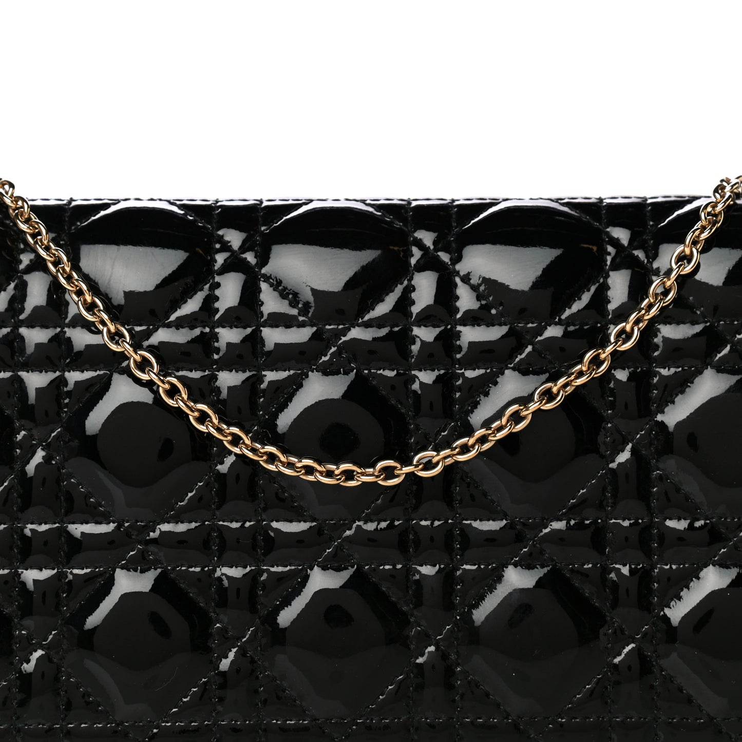 Patent Cannage Lady Dior Convertible Clutch Black