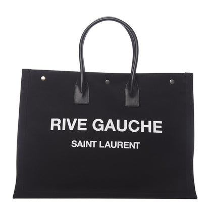 Saint Laurent Linen Calfskin Rive Gauche Tote Black 1 of 9