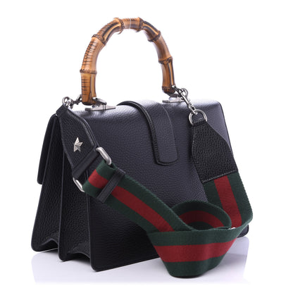 Gucci Dollar Calfskin Crystal Web Medium Dionysus Bamboo Top Handle Bag Black Black Diamond 2 of 9