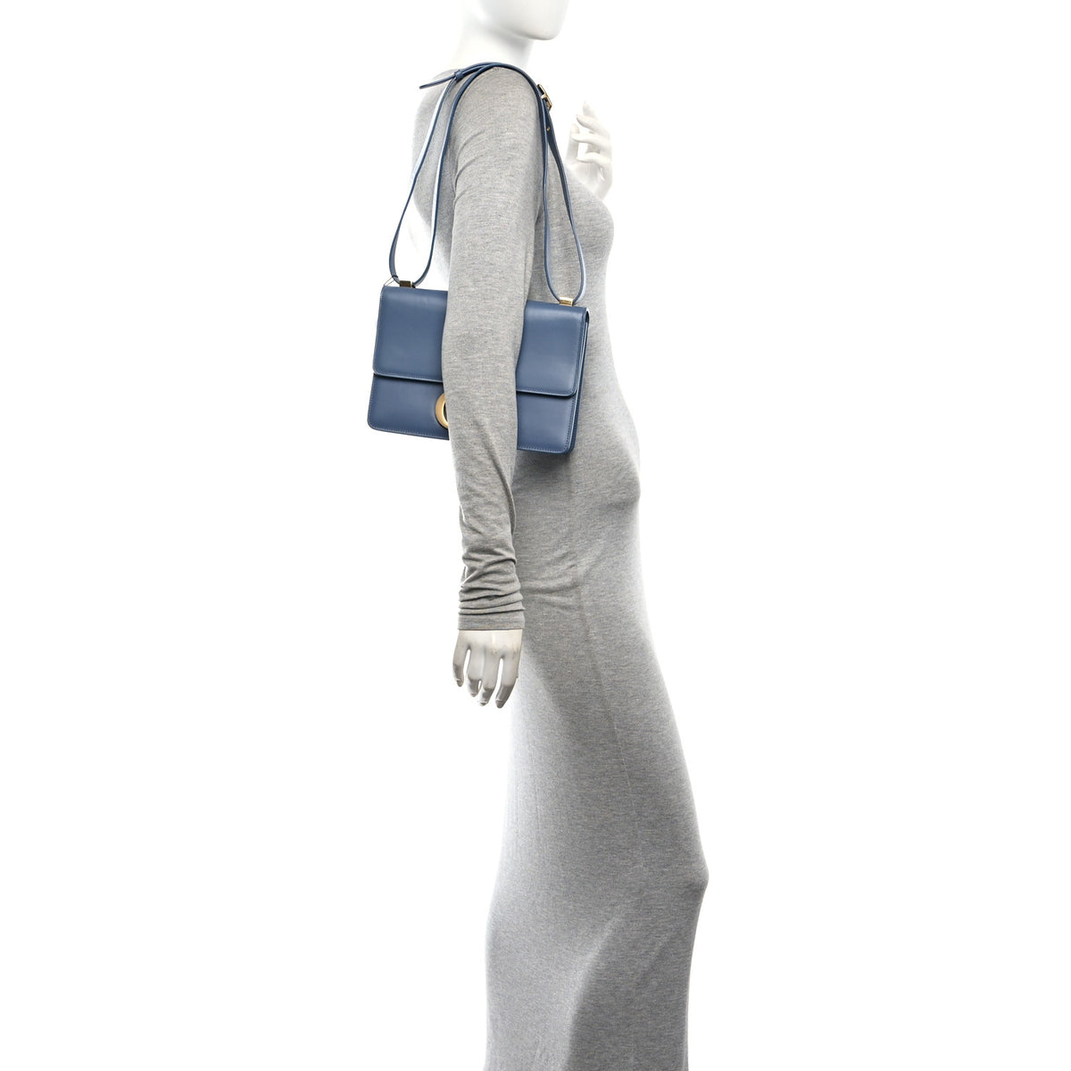 Smooth Calfskin 30 Montaigne Flap Bag Blue