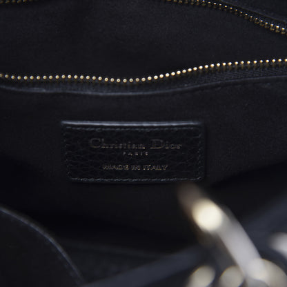 Christian Dior Grained Calfskin Cannage Medium Supple Lady Dior Black 6 of 9